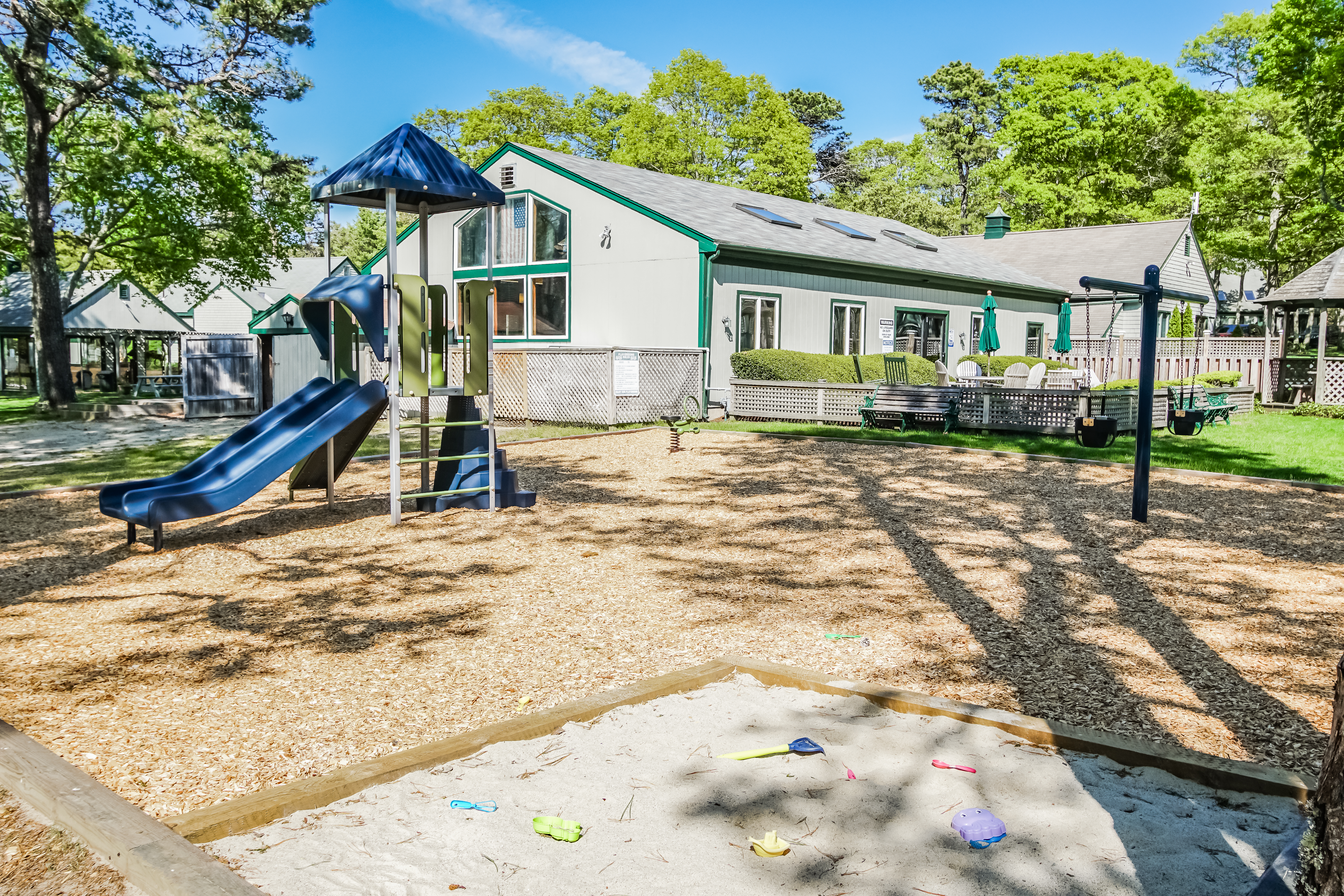 An enjoyable children's playground at VRI's Cape Cod Holiday Estates in Massachusetts.